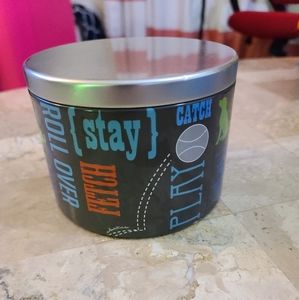 Dog treat tin